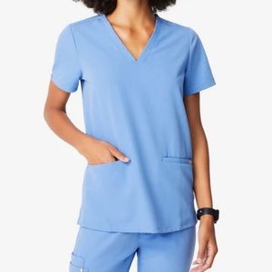 FIGS Ceil Blue Scrub SET- M bottoms. L top